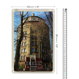 Blechschild Städte Berlin Deutschland Wasserturm 20x30cm