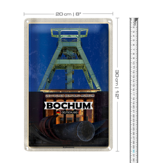 Blechschild Städte Bochum Bergbaumuseum Deutschland 20x30cm