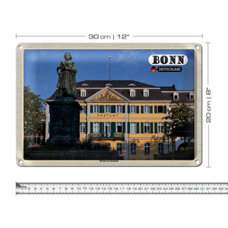 Blechschild Städte Bonn Beethoven Denkmal Architektur 30x20cm
