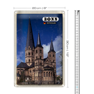 Blechschild Städte Bonn Münster Altstadt Deutschland 20x30cm