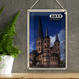 Blechschild Städte Bonn Münster Altstadt Deutschland 20x30cm