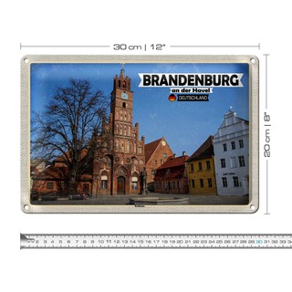 Blechschild Städte Brandenburg an der Havel Rathaus 30x20cm
