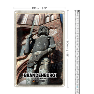 Blechschild Städte Brandenburg an der Havel Roland 20x30cm
