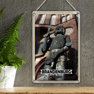 Blechschild Städte Brandenburg an der Havel Roland 20x30cm