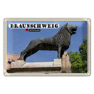 Blechschild Städte Braunschweig Burglöwe Architektur 30x20cm