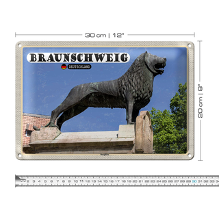 Blechschild Städte Braunschweig Burglöwe Architektur 30x20cm