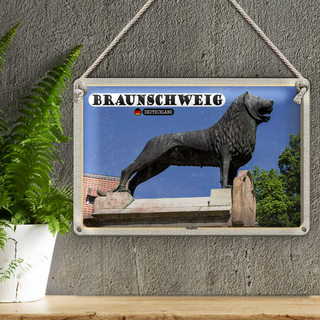 Blechschild Städte Braunschweig Burglöwe Architektur 30x20cm