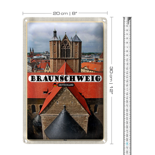 Blechschild Städte Braunschweig Dom Kirche 20x30cm
