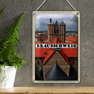 Blechschild Städte Braunschweig Dom Kirche 20x30cm