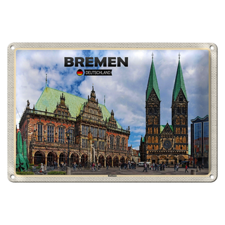 Blechschild Städte Bremen Deutschland Rathaus 30x20cm