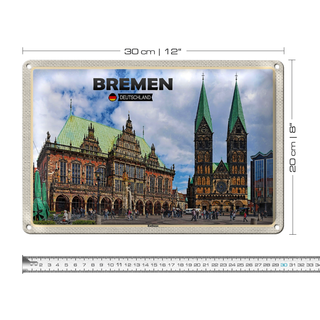 Blechschild Städte Bremen Deutschland Rathaus 30x20cm