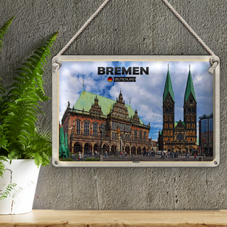 Blechschild Städte Bremen Deutschland Rathaus 30x20cm