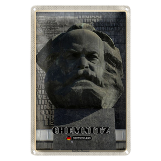 Blechschild Städte Chemnitz Karl-Marx-Monument 20x30cm