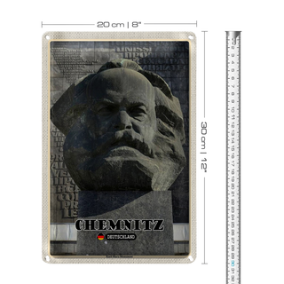 Blechschild Städte Chemnitz Karl-Marx-Monument 20x30cm