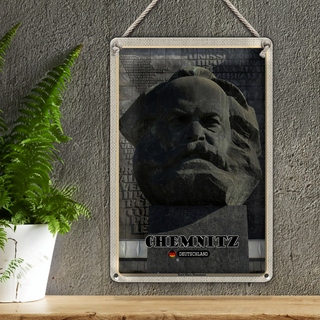 Blechschild Städte Chemnitz Karl-Marx-Monument 20x30cm