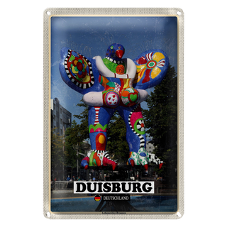 Blechschild Städte Duisburg Lebensretter-Brunnen 20x30cm