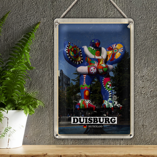 Blechschild Städte Duisburg Lebensretter-Brunnen 20x30cm