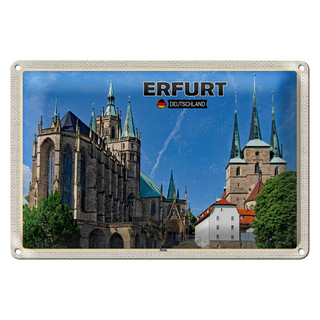 Blechschild Städte Erfurt Deutschland Dom Altstadt 30x20cm