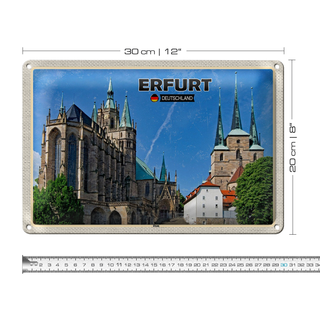 Blechschild Städte Erfurt Deutschland Dom Altstadt 30x20cm