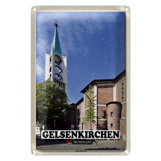 Blechschild Städte Gelsenkirchen Alstadtkirche 20x30cm
