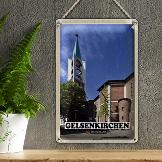 Blechschild Städte Gelsenkirchen Alstadtkirche 20x30cm