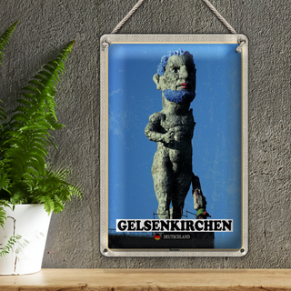 Blechschild Städte Gelsenkirchen Herkules Skulptur 20x30cm