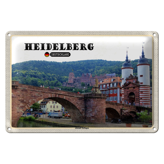 Blechschild Städte Heidelberg Altstadt Torbogen 30x20cm