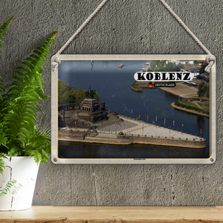 Blechschild Städte Koblenz Deutsches Eck Kurztrip 30x20cm