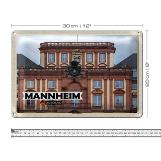 Blechschild Städte Mannheim Deutschland Barockschloss 30x20cm