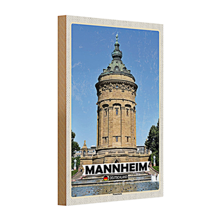 Holzschild Städte Mannheim Wassertrum Altstadt 20x30cm