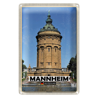 Blechschild Städte Mannheim Wassertrum Altstadt 20x30cm