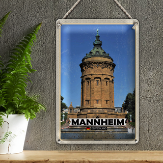 Blechschild Städte Mannheim Wassertrum Altstadt 20x30cm