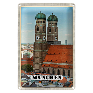 Blechschild Städte München Altstadt Frauenkirche 20x30cm