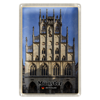 Blechschild Städte Münster Historichesrathaus 20x30cm