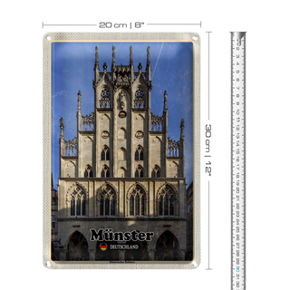 Blechschild Städte Münster Historichesrathaus 20x30cm