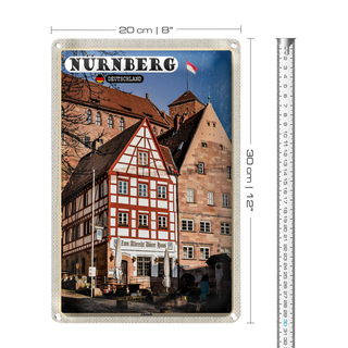 Blechschild Städte Nürnberg Deutschland Altstadt 20x30cm