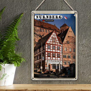 Blechschild Städte Nürnberg Deutschland Altstadt 20x30cm