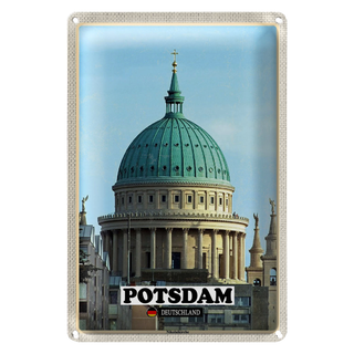 Blechschild Städte Potsdam Nikolaikirche Skulptur 20x30cm