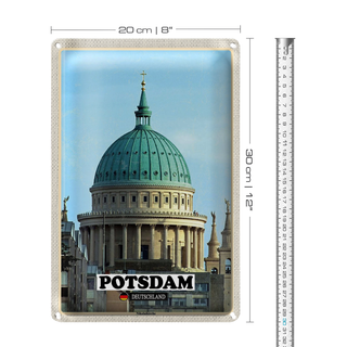 Blechschild Städte Potsdam Nikolaikirche Skulptur 20x30cm