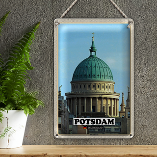 Blechschild Städte Potsdam Nikolaikirche Skulptur 20x30cm