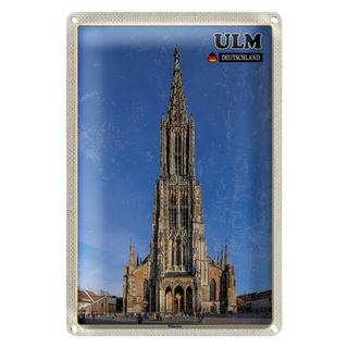 Blechschild Städte Ulm Deutschland Münster 20x30cm