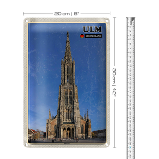 Blechschild Städte Ulm Deutschland Münster 20x30cm