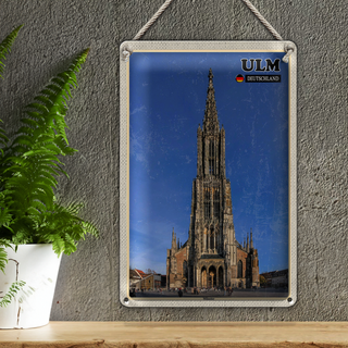 Blechschild Städte Ulm Deutschland Münster 20x30cm