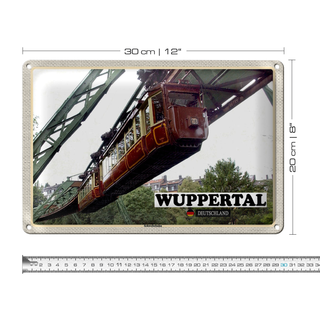 Blechschild Städte Wuppertal Deutschland Schwebebahn 30x20cm