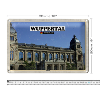Blechschild Städte Wuppertal Deutschland Stadthalle 30x20cm