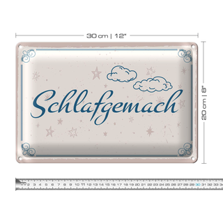 Blechschild Spruch 30x20cm Schlafgemach