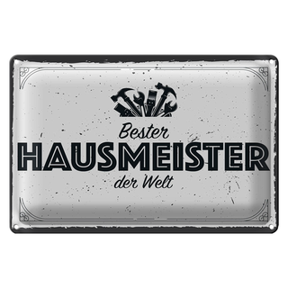 Blechschild Spruch 30x20cm Bester Hausmeister der Welt