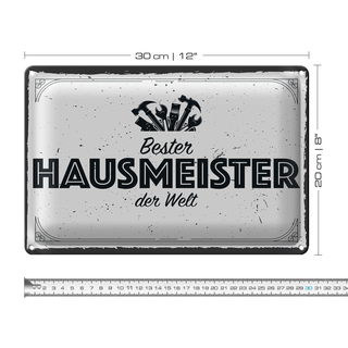 Blechschild Spruch 30x20cm Bester Hausmeister der Welt