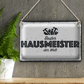 Blechschild Spruch 30x20cm Bester Hausmeister der Welt
