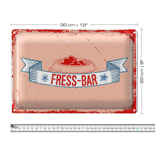 Blechschild Spruch 30x20cm Fress-Bar